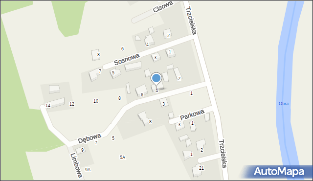 Strzyżewo, Dębowa, 4, mapa Strzyżewo