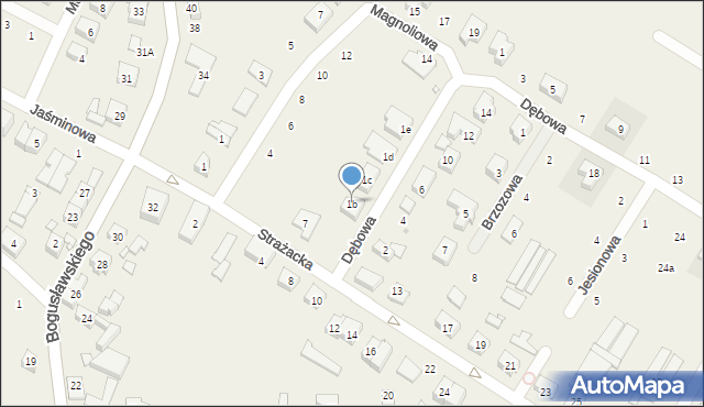 Suchy Las, Dębowa, 1b, mapa Suchy Las