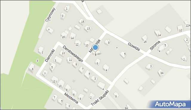 Sulęczyno, Derdowskiego, 8, mapa Sulęczyno