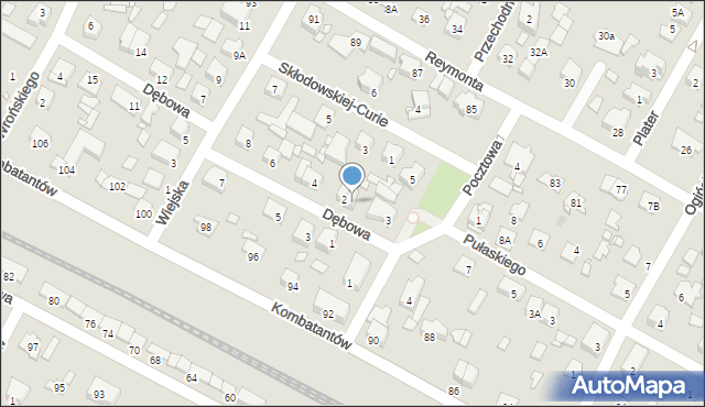 Sulejówek, Dębowa, 2A, mapa Sulejówek