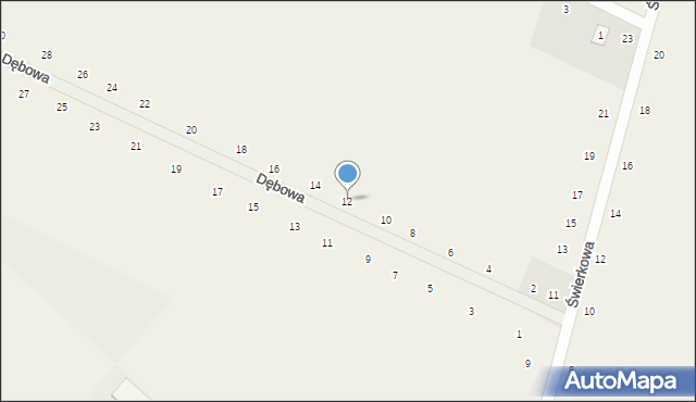 Suszno, Dębowa, 12, mapa Suszno