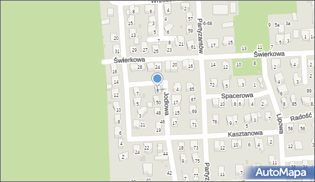 Świdnik, Dębowa, 6, mapa Świdnika