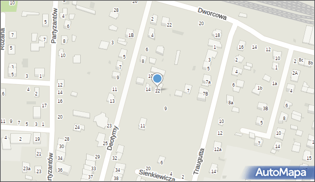 Świdnik, Deotymy, 12, mapa Świdnika