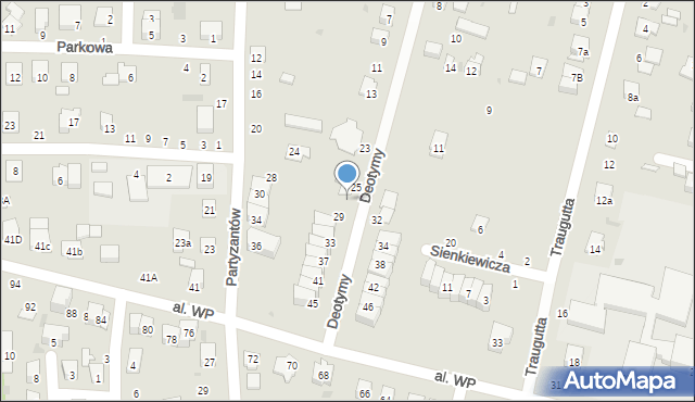 Świdnik, Deotymy, 27, mapa Świdnika