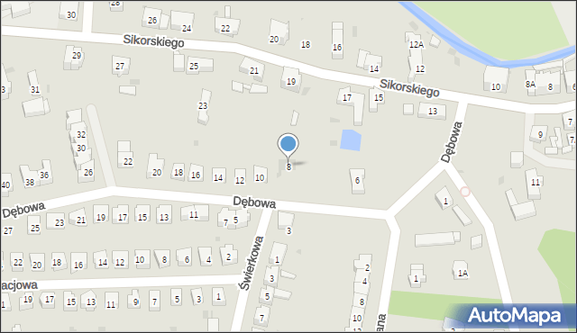 Świebodzice, Dębowa, 8, mapa Świebodzice