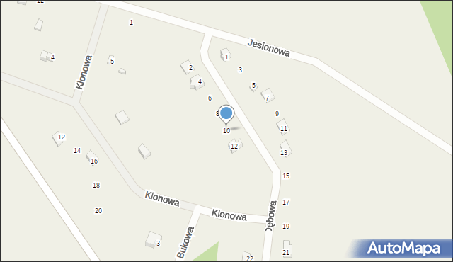 Szarcz, Dębowa, 10, mapa Szarcz