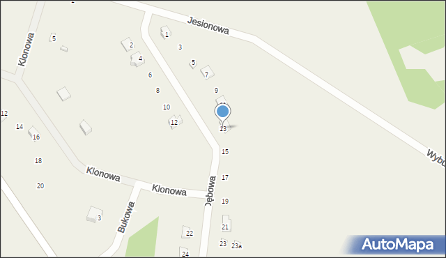 Szarcz, Dębowa, 13, mapa Szarcz