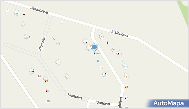 Szarcz, Dębowa, 6, mapa Szarcz