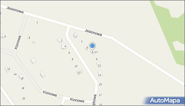 Szarcz, Dębowa, 7, mapa Szarcz