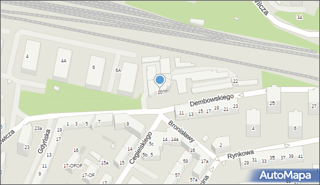 Szczecin, Dembowskiego Edwarda, 10, mapa Szczecina