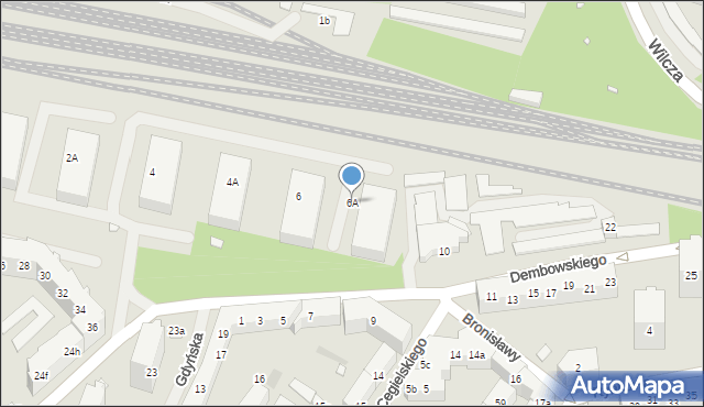 Szczecin, Dembowskiego Edwarda, 6A, mapa Szczecina