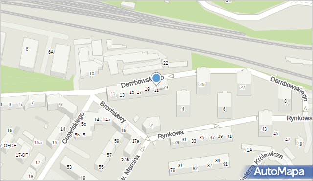 Szczecin, Dembowskiego Edwarda, 21, mapa Szczecina