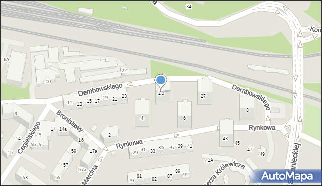 Szczecin, Dembowskiego Edwarda, 25, mapa Szczecina