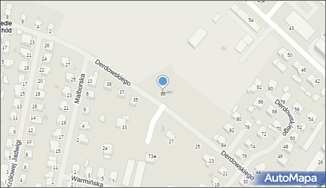 Szczecinek, Derdowskiego, 88, mapa Szczecinek