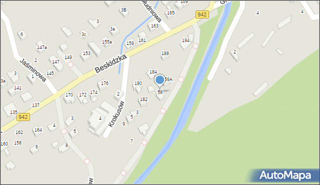 Szczyrk, Deptak nad Żylicą, 59, mapa Szczyrk