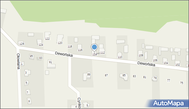 Szewce, Dewońska, 114, mapa Szewce