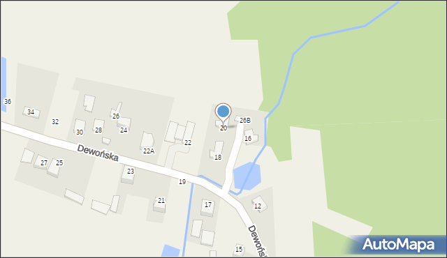 Szewce, Dewońska, 20, mapa Szewce