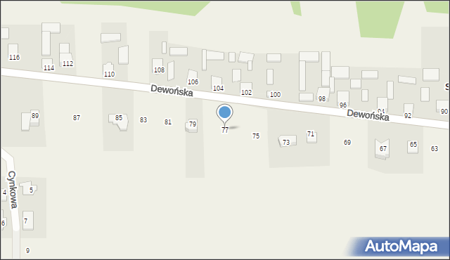 Szewce, Dewońska, 77, mapa Szewce