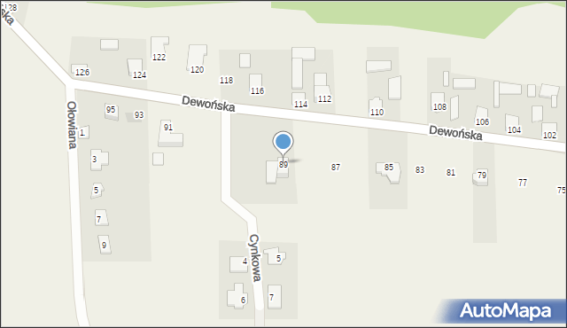 Szewce, Dewońska, 89, mapa Szewce