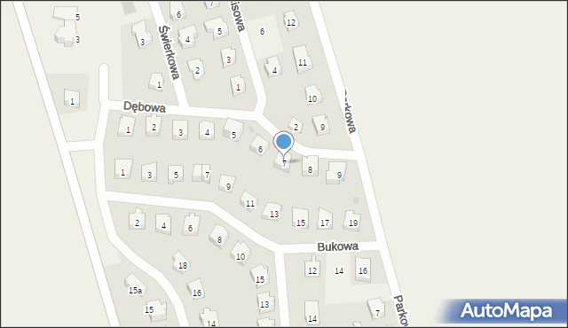 Szpęgawa, Dębowa, 7, mapa Szpęgawa