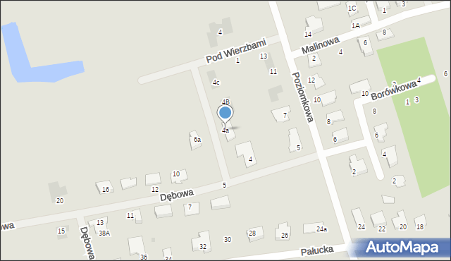 Szubin, Dębowa, 4a, mapa Szubin