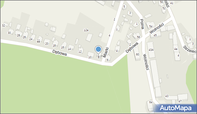 Szymiszów, Dębowa, 8, mapa Szymiszów