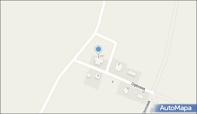 Taczów Mały, Dębowa, 1, mapa Taczów Mały