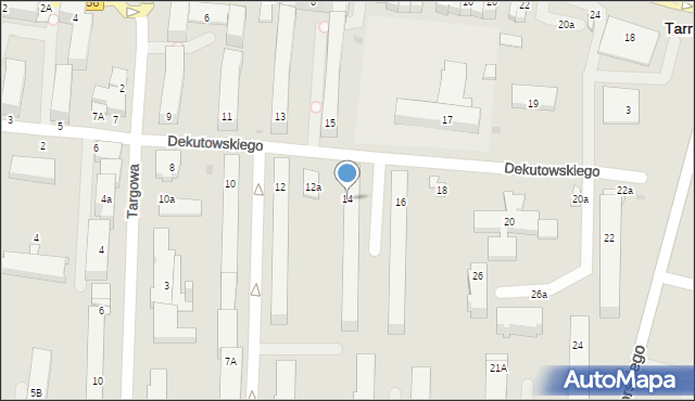 Tarnobrzeg, Dekutowskiego-Zapory Hieronima, mjr., 14, mapa Tarnobrzegu