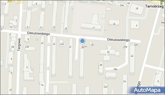 Tarnobrzeg, Dekutowskiego-Zapory Hieronima, mjr., 16, mapa Tarnobrzegu