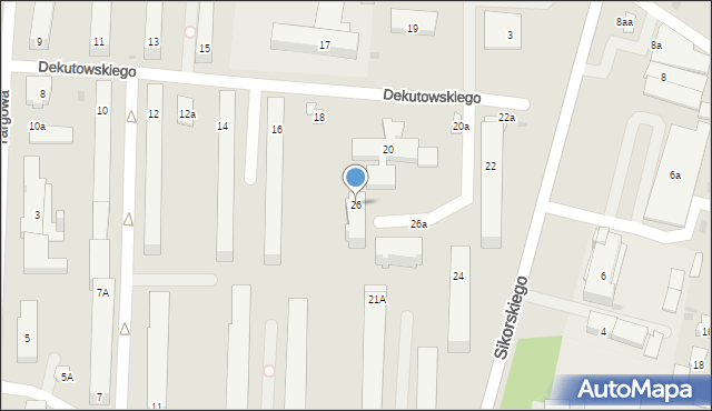 Tarnobrzeg, Dekutowskiego-Zapory Hieronima, mjr., 26, mapa Tarnobrzegu