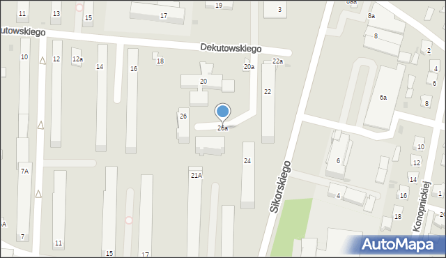 Tarnobrzeg, Dekutowskiego-Zapory Hieronima, mjr., 26a, mapa Tarnobrzegu