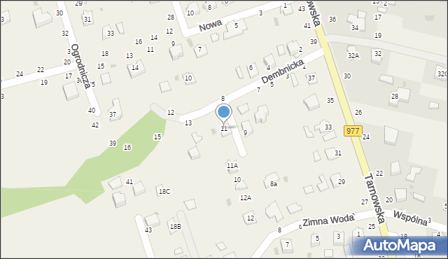 Tarnowiec, Dembnicka, 11, mapa Tarnowiec