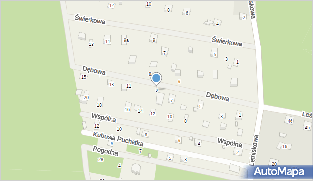 Tartak Brzózki, Dębowa, 9, mapa Tartak Brzózki