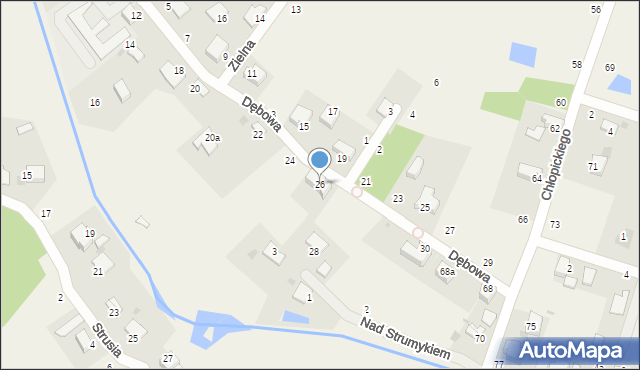 Tenczynek, Dębowa, 26, mapa Tenczynek