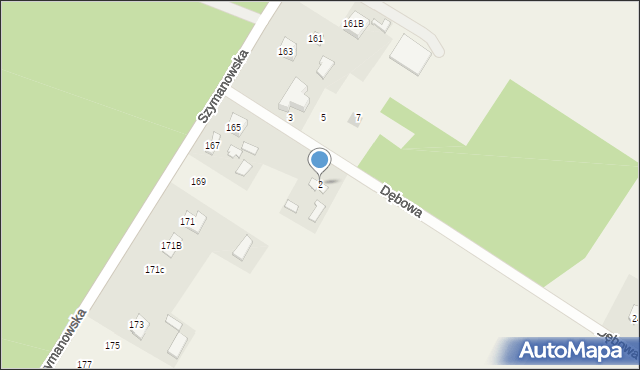 Teresin, Dębowa, 2, mapa Teresin