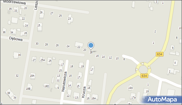 Tłuszcz, Dębowa, 18, mapa Tłuszcz