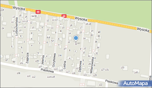 Tomaszów Mazowiecki, Dębowa, 11, mapa Tomaszów Mazowiecki