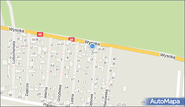 Tomaszów Mazowiecki, Dębowa, 17, mapa Tomaszów Mazowiecki