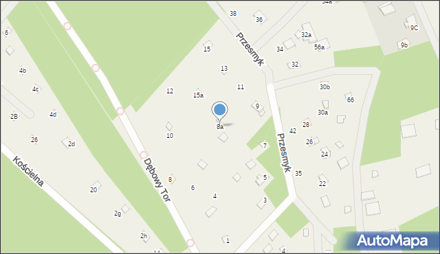 Topolina, Dębowy Tor, 8a, mapa Topolina