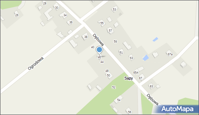 Trześń, Dębowa, 42, mapa Trześń