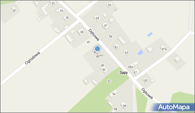 Trześń, Dębowa, 44, mapa Trześń