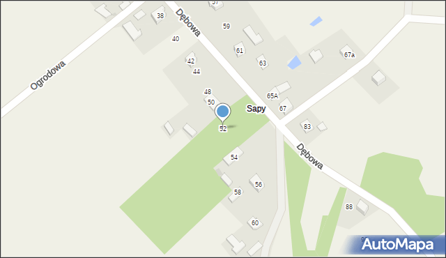 Trześń, Dębowa, 52, mapa Trześń