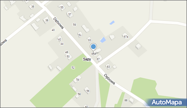 Trześń, Dębowa, 65A, mapa Trześń