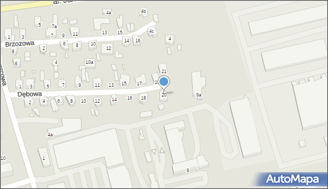 Turek, Dębowa, 20, mapa Turka