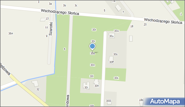 Uwieliny, Dębowa, 30o, mapa Uwieliny