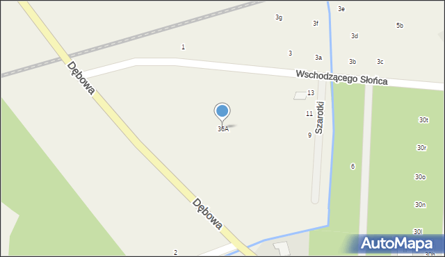 Uwieliny, Dębowa, 36A, mapa Uwieliny