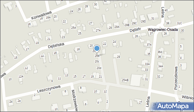 Wągrowiec, Dębińska, 20b, mapa Wągrowiec