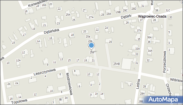Wągrowiec, Dębińska, 20d, mapa Wągrowiec