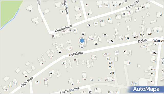 Wągrowiec, Dębińska, 23, mapa Wągrowiec