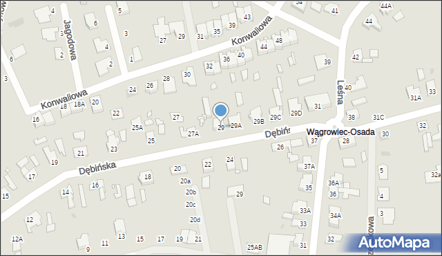 Wągrowiec, Dębińska, 29, mapa Wągrowiec